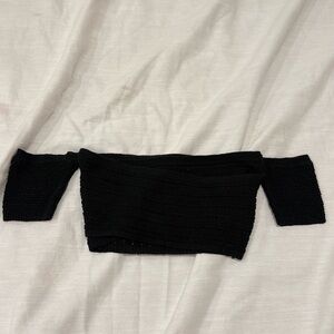 Camila Coelho Black Off-Shoulder Sweater